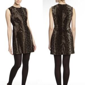 Sportmax Code Faux Fur Leopard Print Dress size US 8